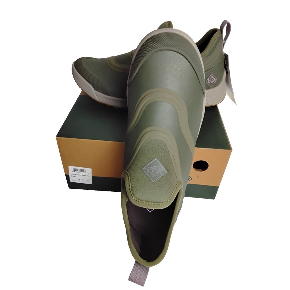 Muck Boot Womens Outscape Low Shoes Olive Green Sz 9.5 Waterproof Slip On New